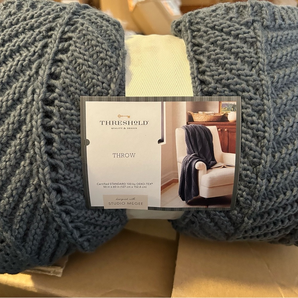Threshold Blue/Greyish Throw Blanket